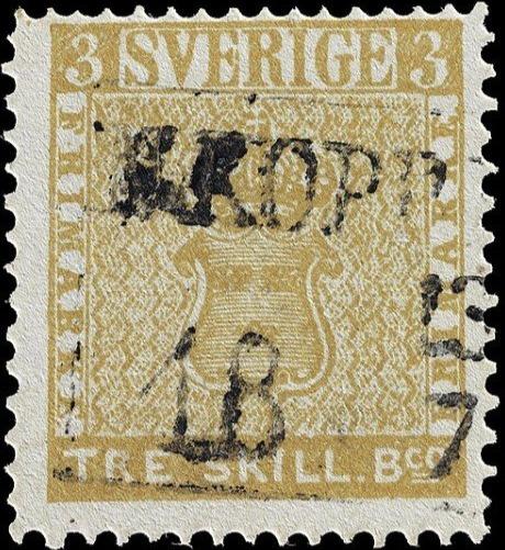 Sweden "Treskilling Yellow" Error of color- Yellow is the ra