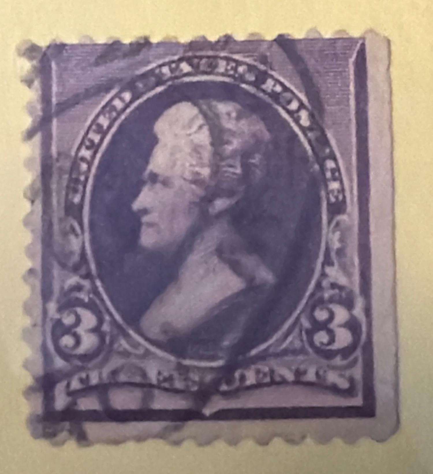 United States 1890 Bureau Issue, 3-cent purple featuring And