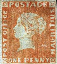 Mauritius post Office- Extremely rare post-blue and orange s
