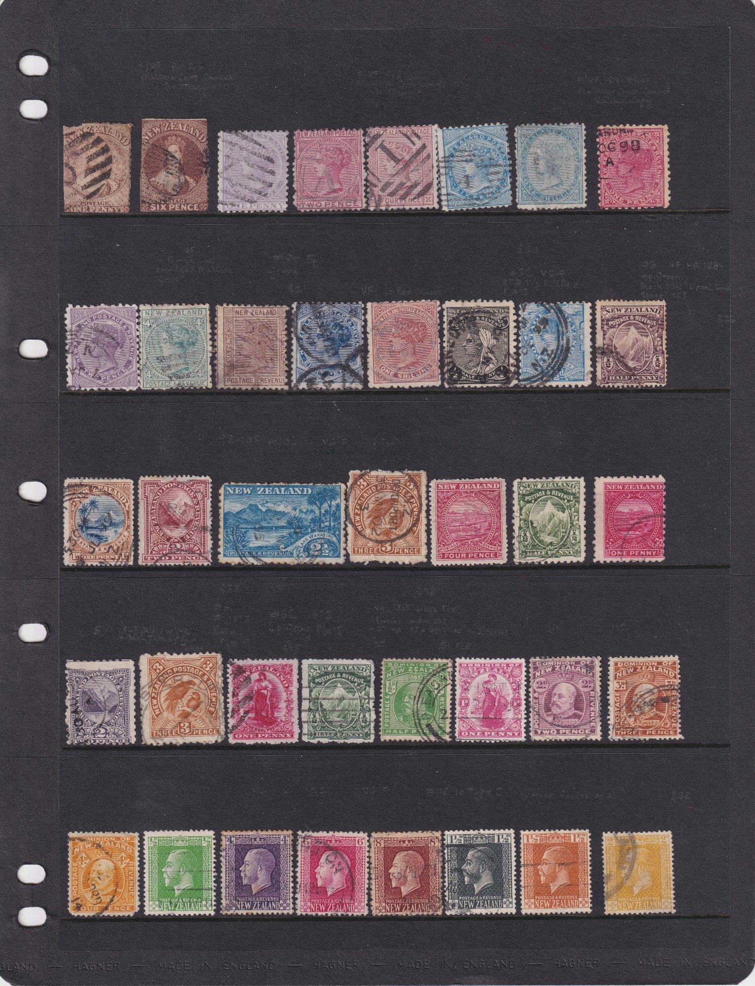 New Zealand collection/accumulation Estate lot. Many pages, early through modern. Cat $450