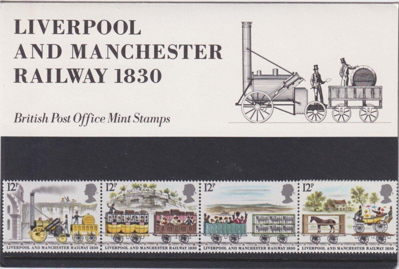1980 GB 12p Liverpool & Manchester Railway Presentation Pack Scott #908-911 MNH