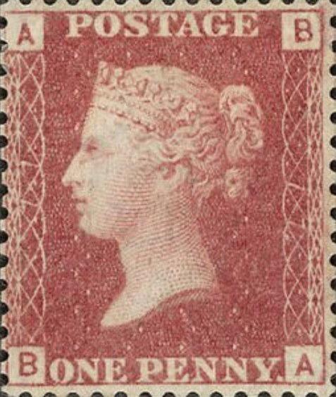 Great Britian, "Penny Red" plate 77
You can see the plate nu