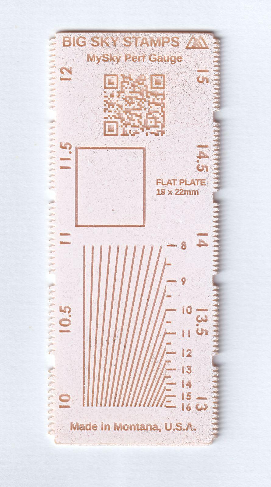 Perforation gauge for bureau issues size 10-15, white, light beige